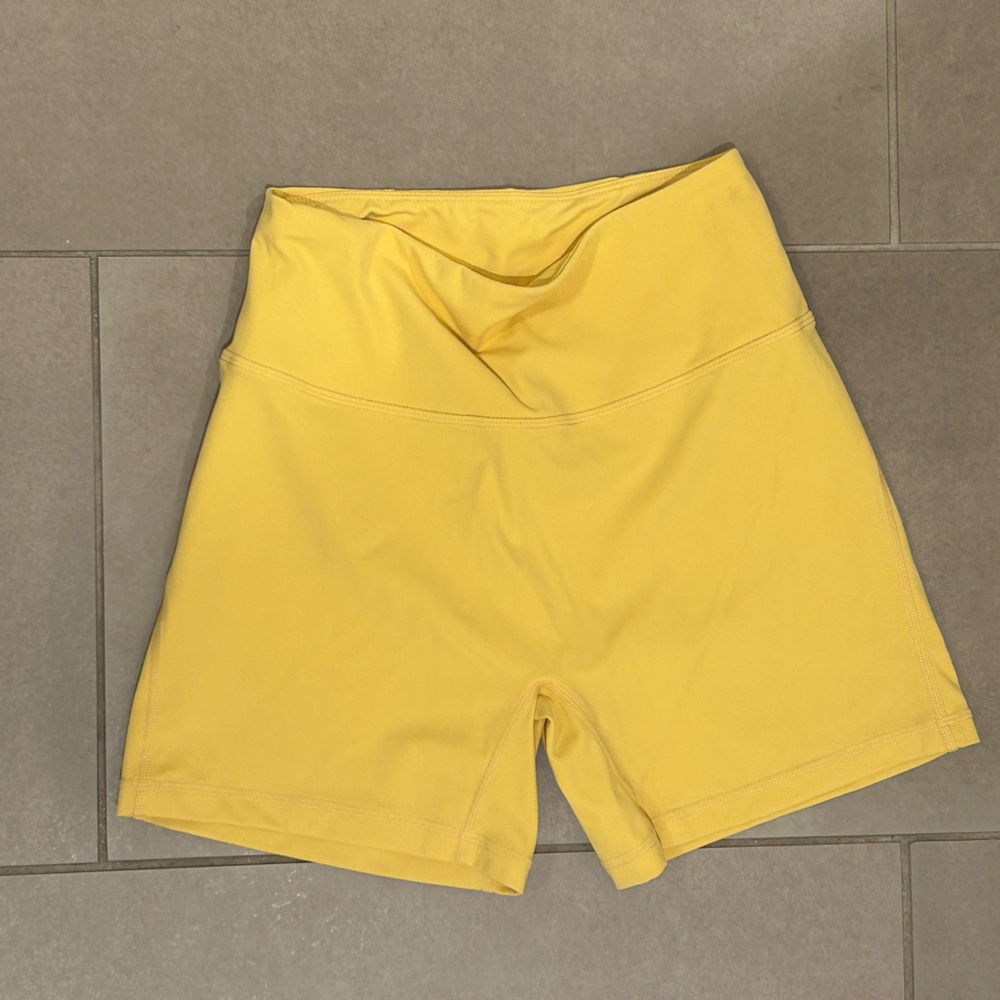 Yellow Alphalete Sports Bra and Shorts Set - Picture 4 of 7